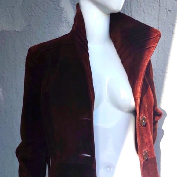 Argentinian Ladies Genuine Suede Leather Full Length Coat (Quilted Lining) - Picture 3 of 17